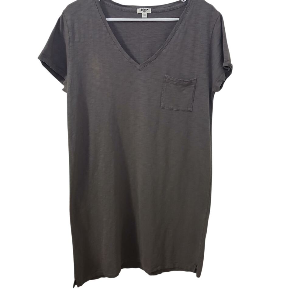 Dylan Women’s Gray V-Neck Short‎ Sleeve T-Shirt Dress Size Large Casual Lounge